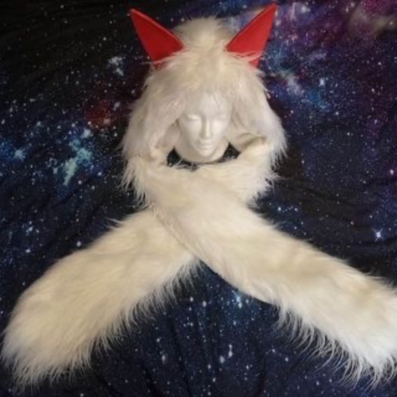 Princess mononoke hood and mask cosplay set - Picture 3 of 5